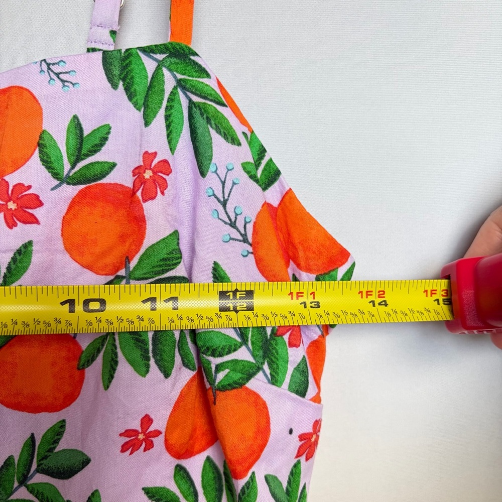 J Crew Women Sz 0 Strappy Orange Fruit Midi Dress Purple SUM25 Spring NWT - Picture 12 of 16